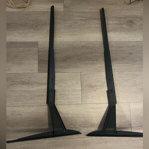 TV Stand for 37"-70" TVs, Black Metal Tabletop Stand, Supports Up to 110 lbs